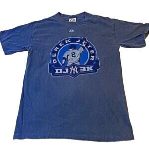 Majestic New York Yankees Derek Jeter 3,000 Hits T-shirt Small Gray DJ NYY 3K